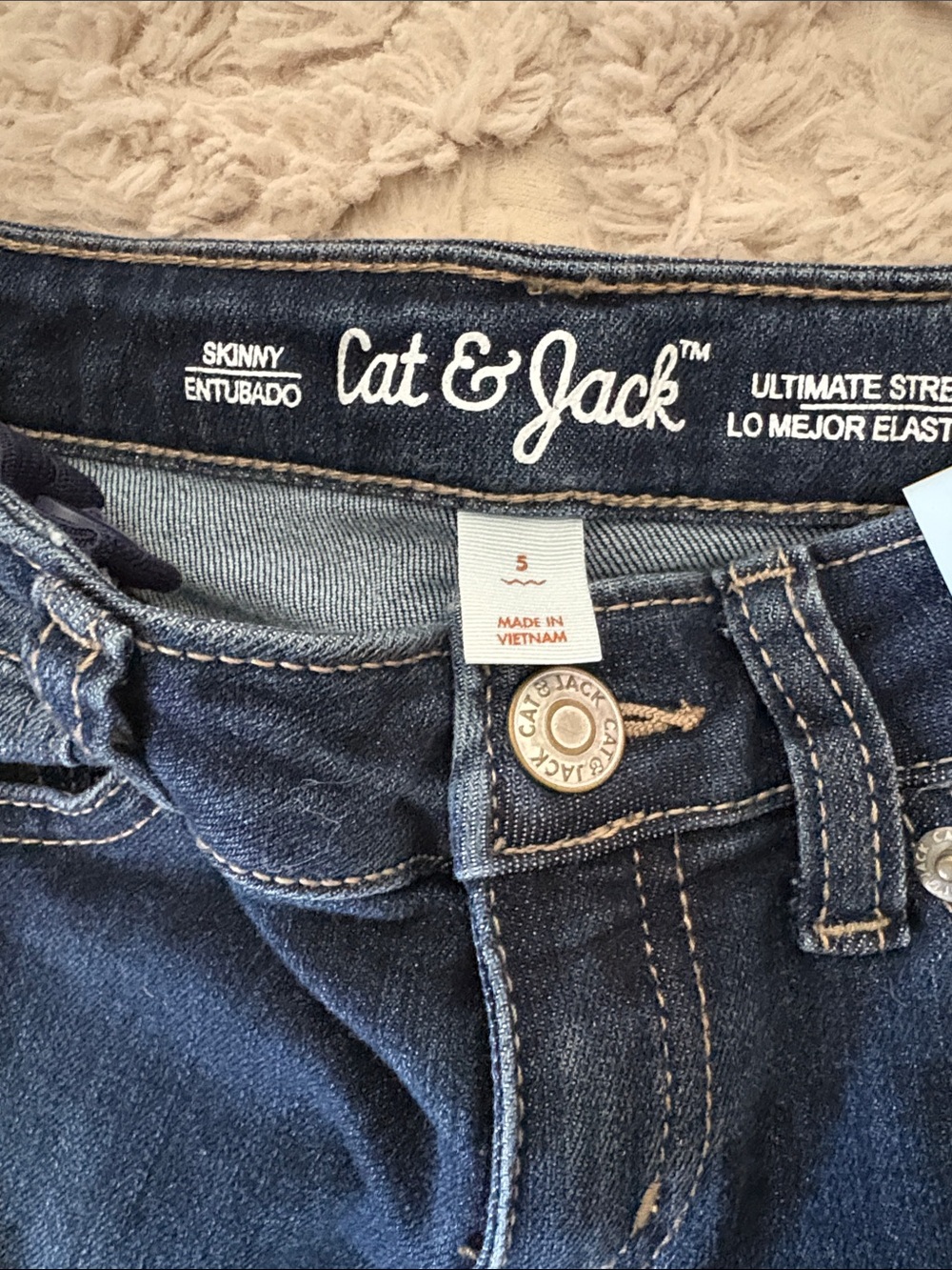 Cat & Jack Dark Blue Skinny Jeans Duo - Picture 3 of 4